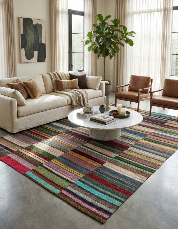 Detail image of 8' 1 x 11' 2  Hand Woven Kilim Modern Wool Rug