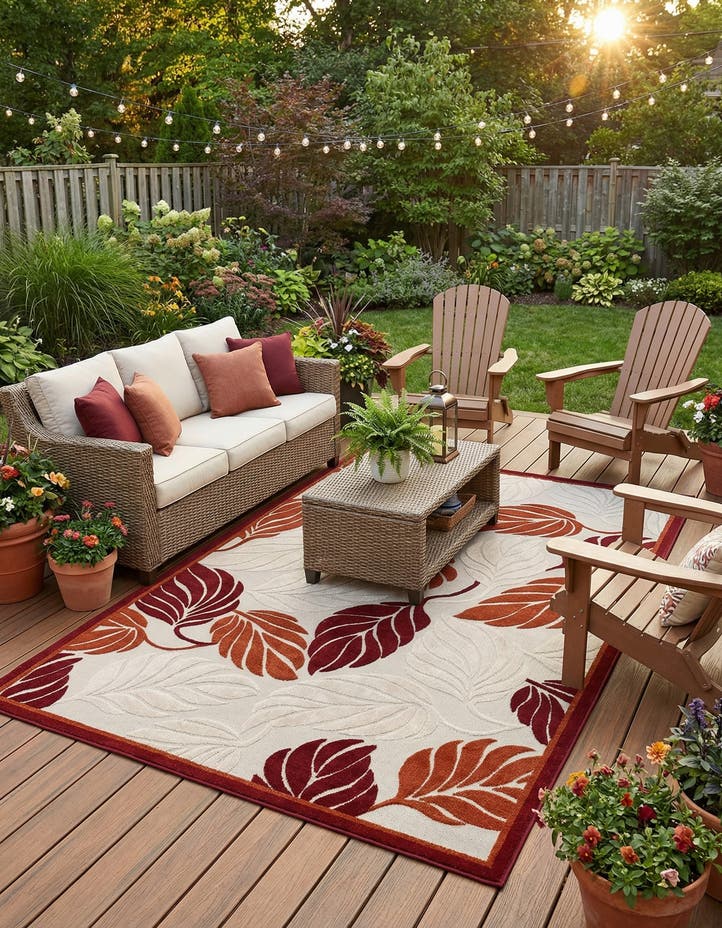 7' x 10' Easy-Clean Botanical Indoor / Outd...
