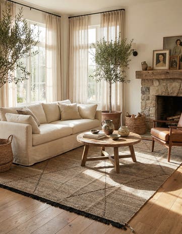 7' 1 x 9' 8 Hand Knotted Moroccan Wool Rug