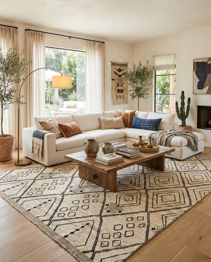 Detail image of 10' 5 x 14' 1 Hand Knotted Moroccan Wool Rug