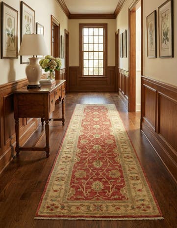 2' 8 x 9' 5 Hand Knotted Peshawar Ziegler Runner Rug