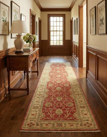 2' 8 x 9' 5 Hand Knotted Peshawar Ziegler Runner Rug