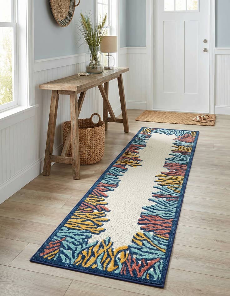 Detail image of 2' x 10'  Washable Belize Indoor / Outdoor Runner Rug