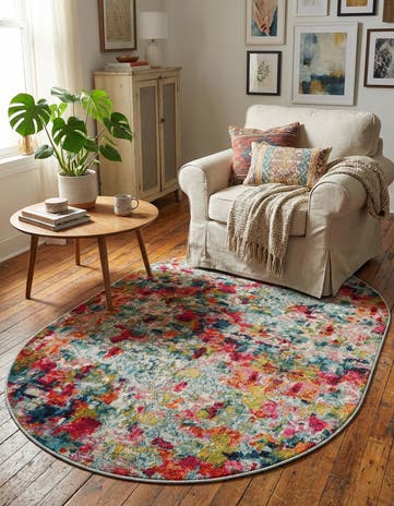 Washable Theia Oval Rug