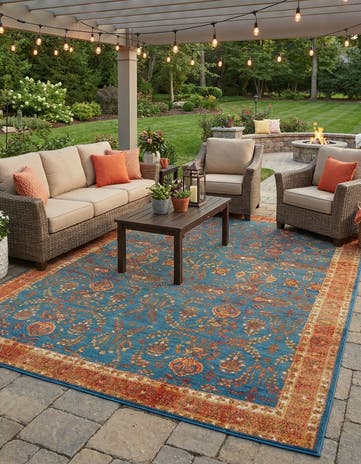 10' x 13' Easy-Clean Traditional Indoor / Outdoor Rug