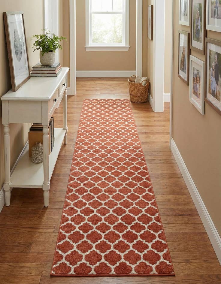 Detail image of  2' 7 x 19' 8 Lattice Runner Rug