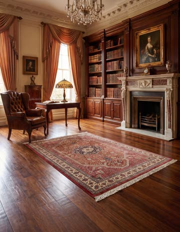 4' 3 x 6' 9 Ghom Silk Rug