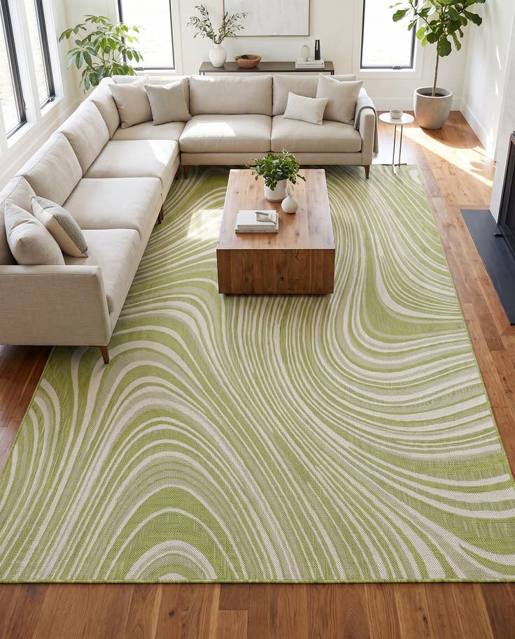 Detail image of 9' x 12' Easy-Clean Modern Indoor / Outdoor Rug