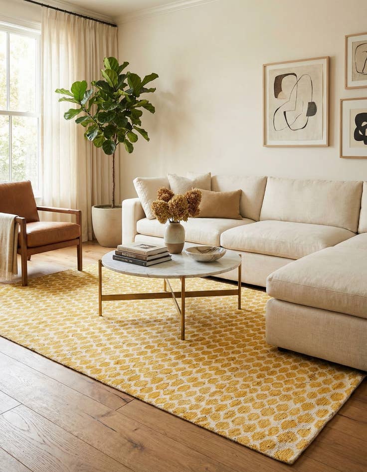 Detail image of  5' 10 x 9'  Hand Knotted Darya Wool Rug