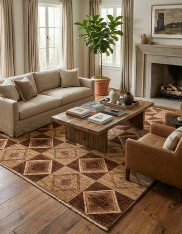 8' 7 x 10' 10 Hand Knotted Modern Ziegler Oriental Rug