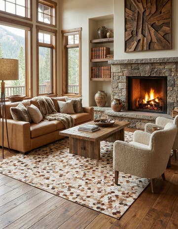 8' 1 x 10' 1 Cowhide Leather Rug