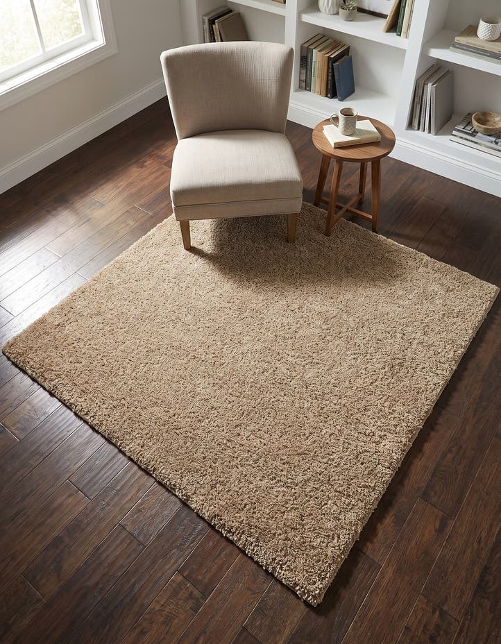 5' x 5' Soft Solid Shag Square ...