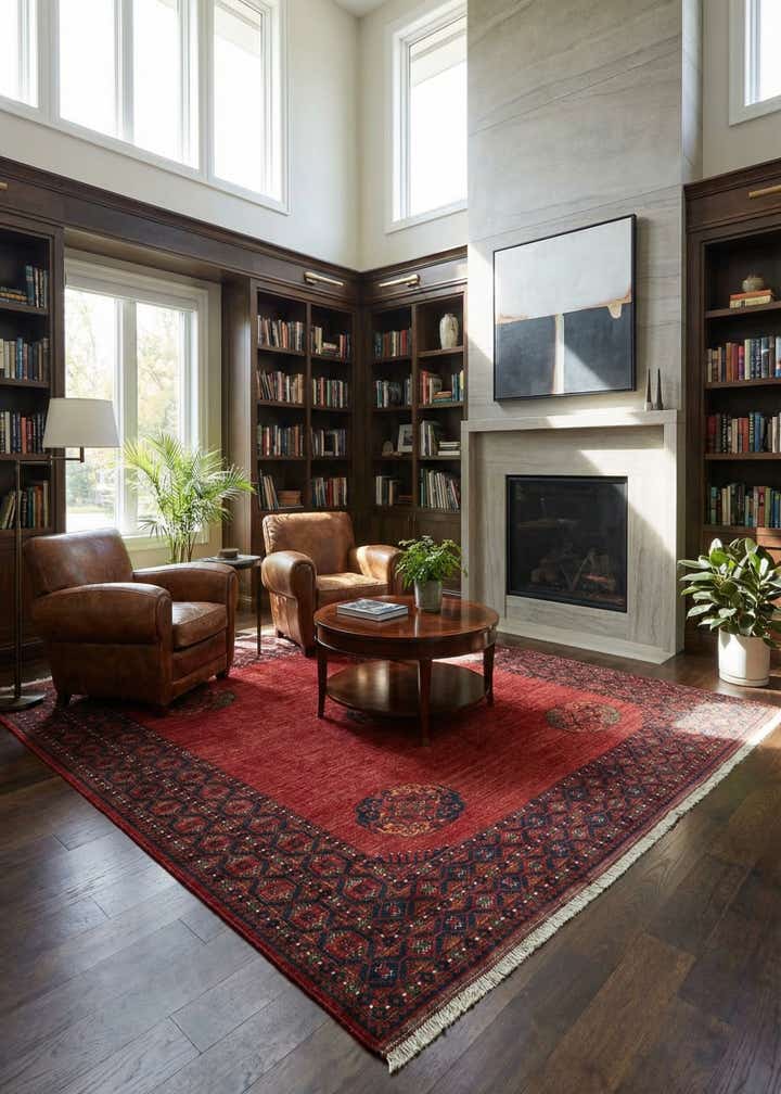 8' 7 x 9' 9 Ersari Afghan Wool Rug