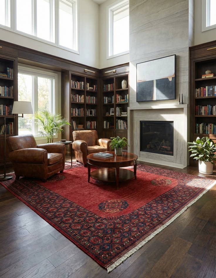 Detail image of 8' 7 x 9' 9 Ersari Afghan Wool Rug