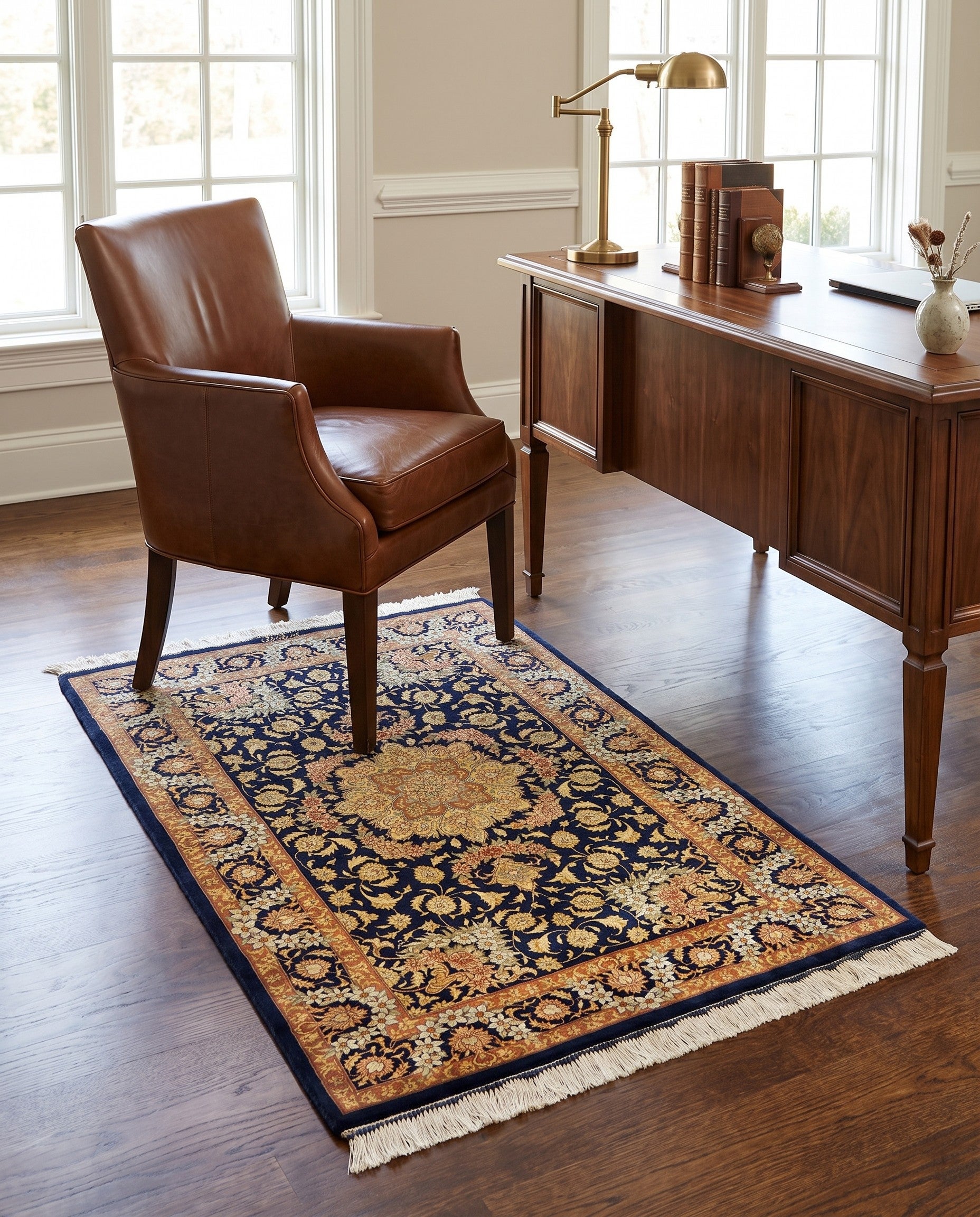 2' 7 x 4' 1 Ghom Silk Rug
