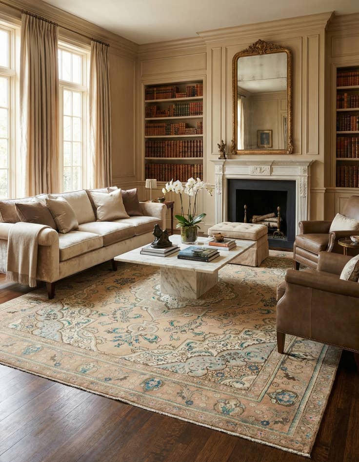 Detail image of 9' 8 x 12' 3  Hand Knotted Ultra Vintage Persian Wool Rug