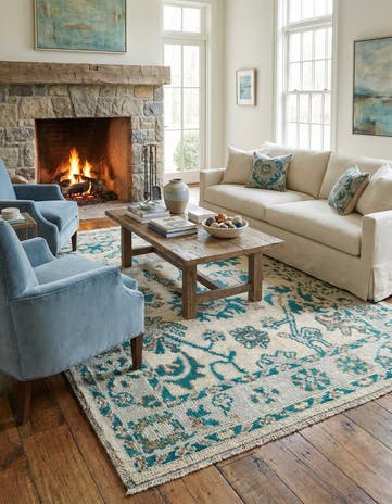 5' 2 x 7' 2 Hand Knotted Oushak Wool Rug