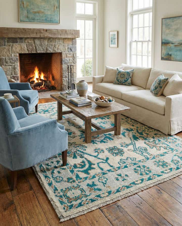 5' 2 x 7' 2 Hand Knotted Oushak Wool Rug