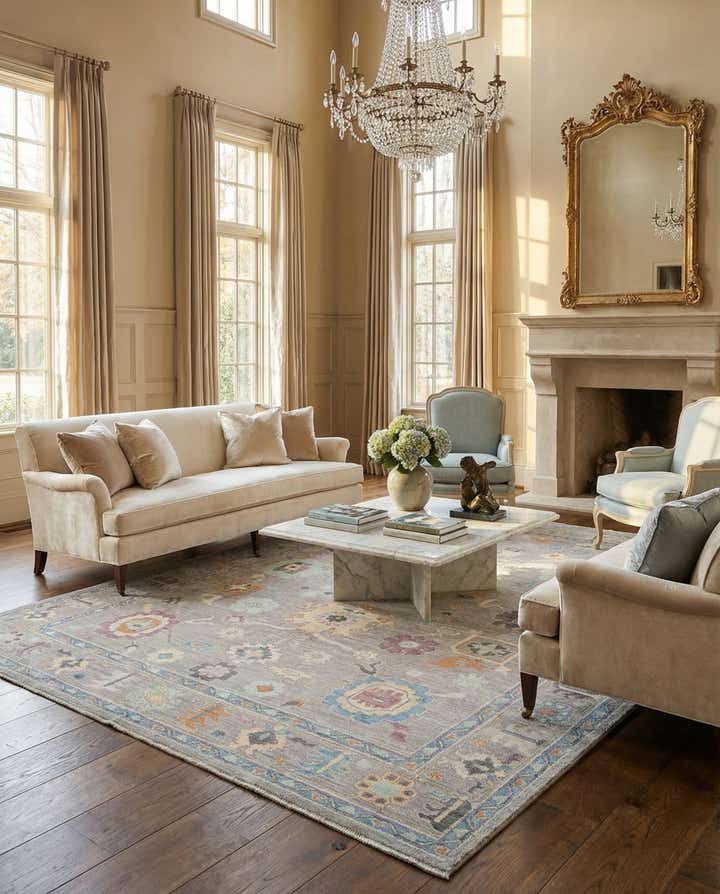 9' 11 x 13' 11 Hand Knotted Oushak Rug