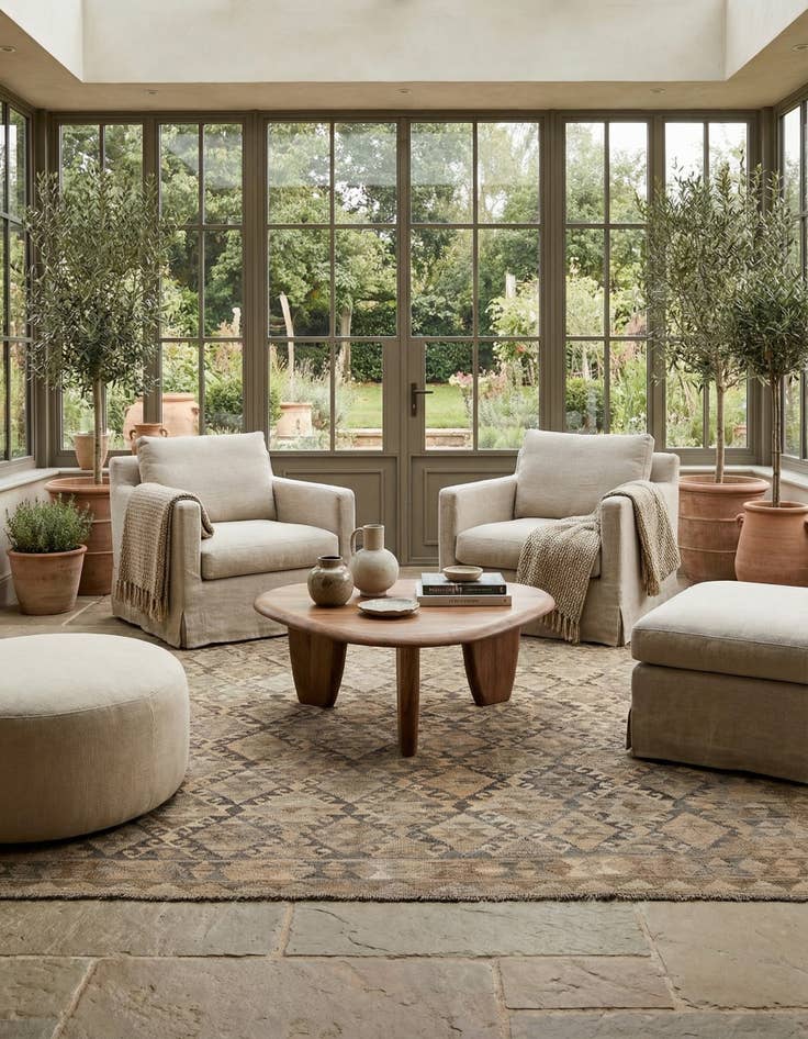 Detail image of 6' 7 x 9' 7  Hand Woven Kilim Maymana Wool Rug