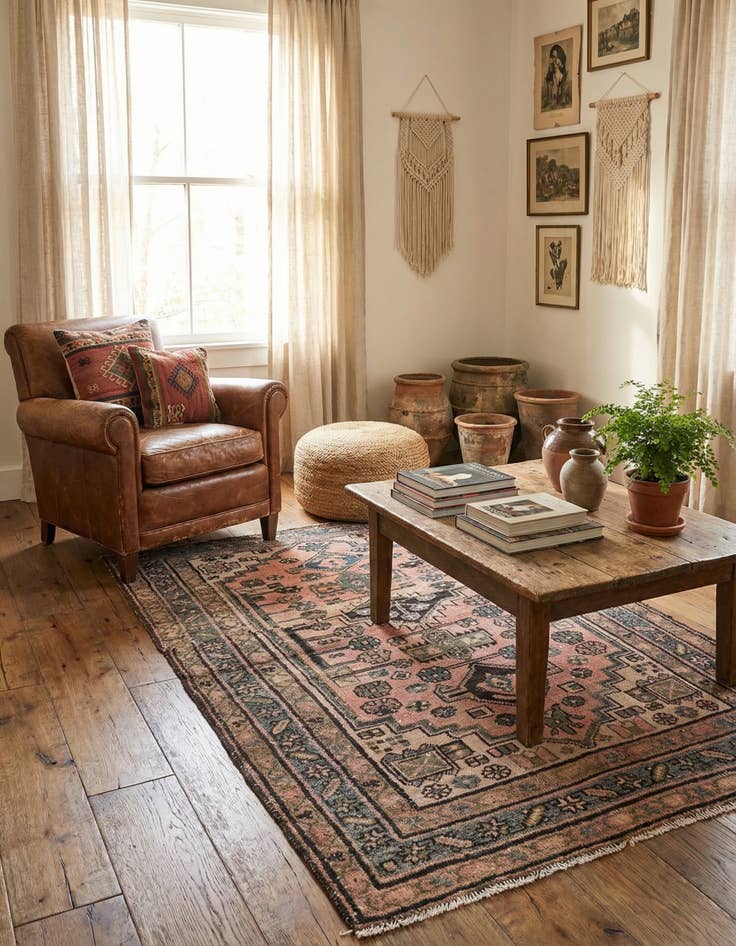 Detail image of 3' 6 x 5'  Hand Knotted Ultra Vintage Persian Wool Rug