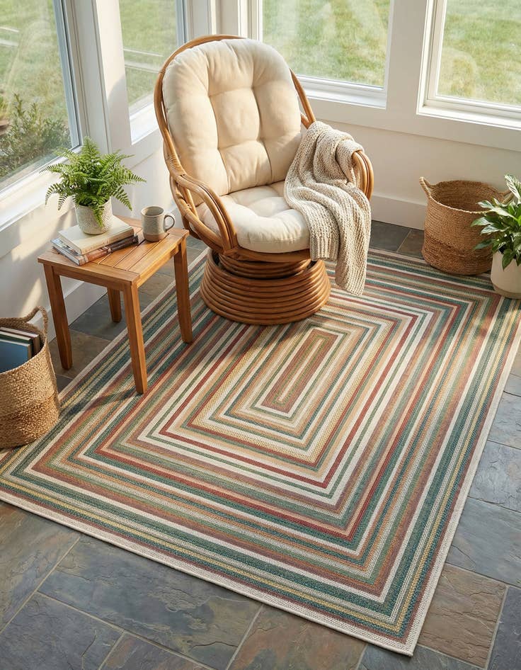 Detail image of 7' 10 x 11'  Washable Baja Indoor / Outdoor Rug