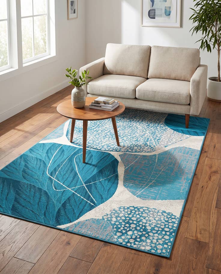 Detail image of 4' 1 x 6' 1 Easy-Clean Modern Indoor / Outdoor Rug