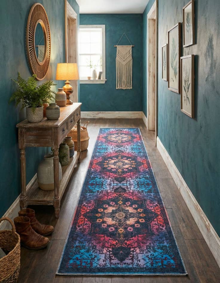 Detail image of 2' 7 x 12'  Washable Renaissance Runner Rug