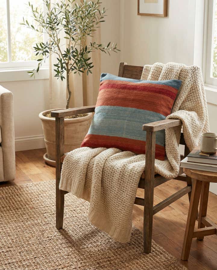 2' 4 x 2' 5 Hand Woven Pillow Wool Square Rug