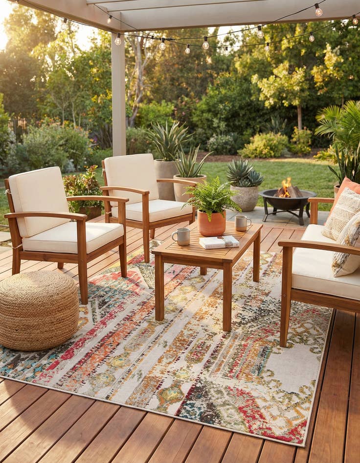 Detail image of 7' 10 x 10' Easy-Clean Casablanca Indoor / Outdoor Rug