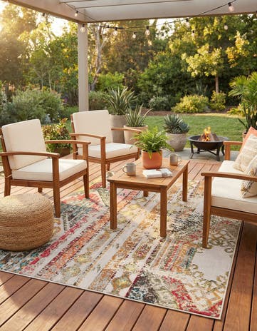 7' 10 x 10' Easy-Clean Casablanca Indoor / Outdoor Rug