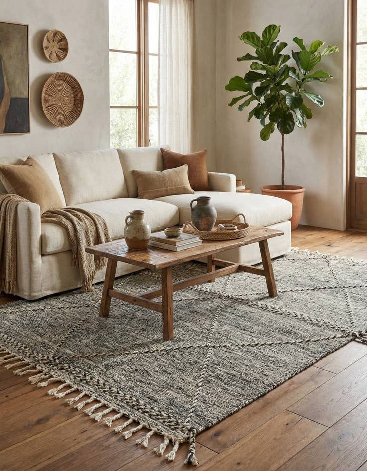 Detail image of 5' 4 x 9' 6  Hand Knotted Moroccan Wool Runner Rug