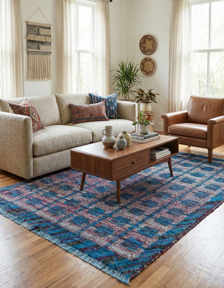 Detail image of 4' 10 x 6' 2  Hand Knotted Darya Wool Rug