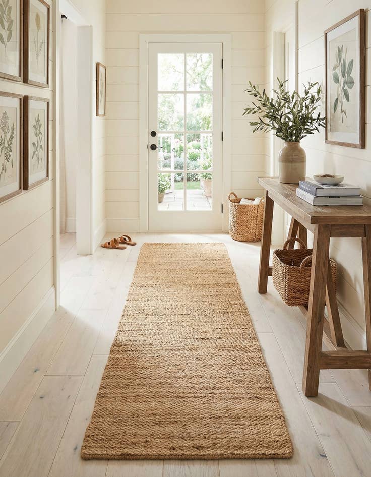 Detail image of  2' 7 x 10'  Hand Woven Chunky Jute Runner Rug