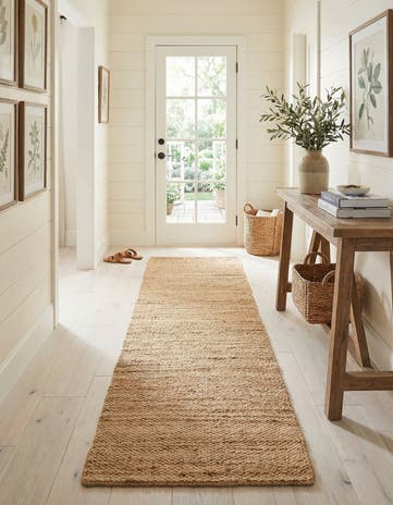 2' 7 x 10' Hand Woven Chunky Jute Runner Rug