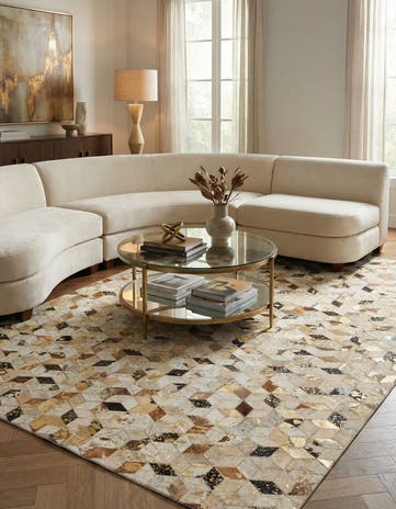 5' x 7' 10 Cowhide Leather Rug