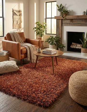 3' 3 x 5' 9 Hand Knotted Solid Shag Oriental Rug