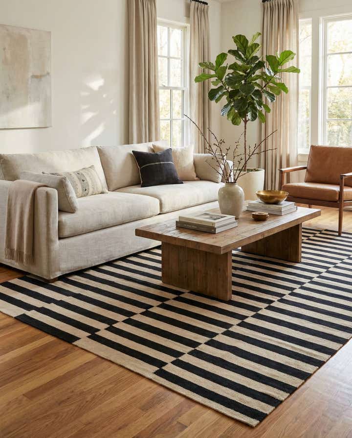 6' 7 x 9' 8 Hand Woven Kilim Modern Wool Rug