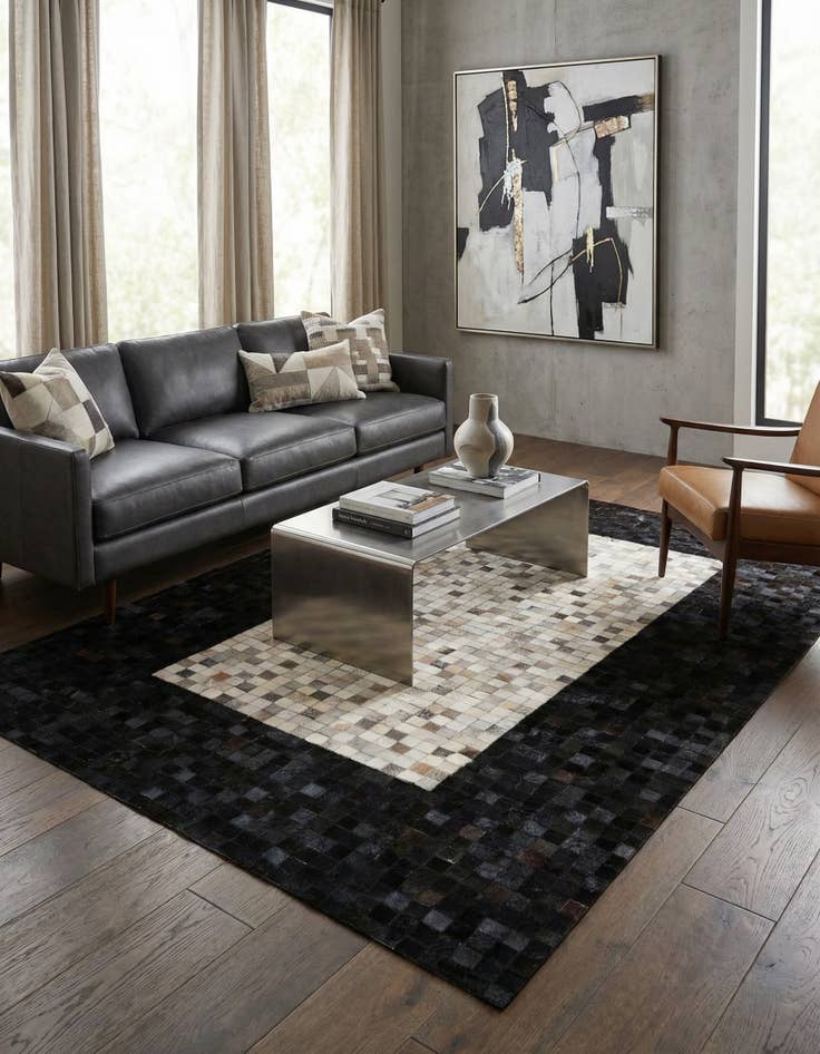 Detail image of 5' x 8' Cowhide - Patchwork Rug