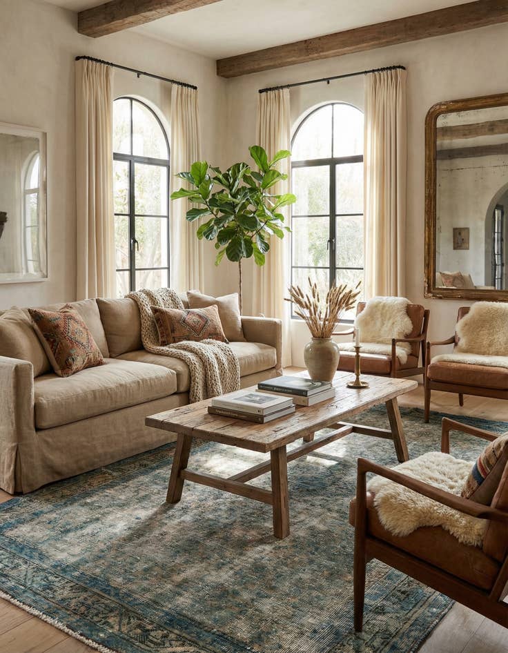 Detail image of  4' 1 x 6' 9  Hand Knotted Ultra Vintage Persian Wool Rug