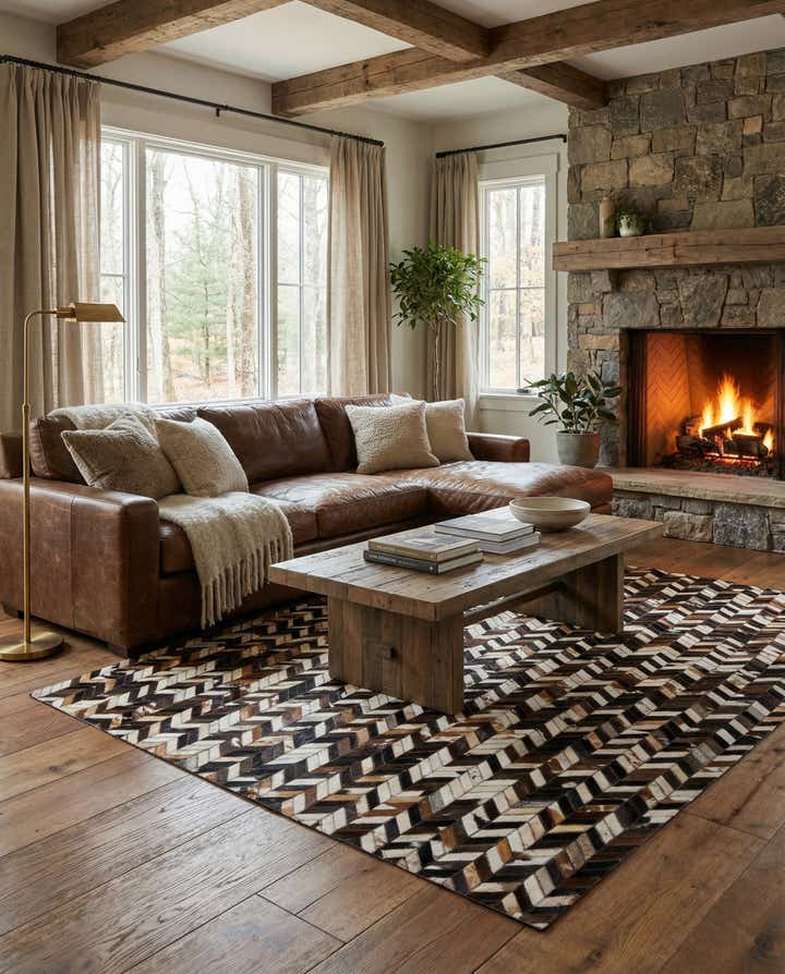 4' 11 x 8' Cowhide Stocks Rug