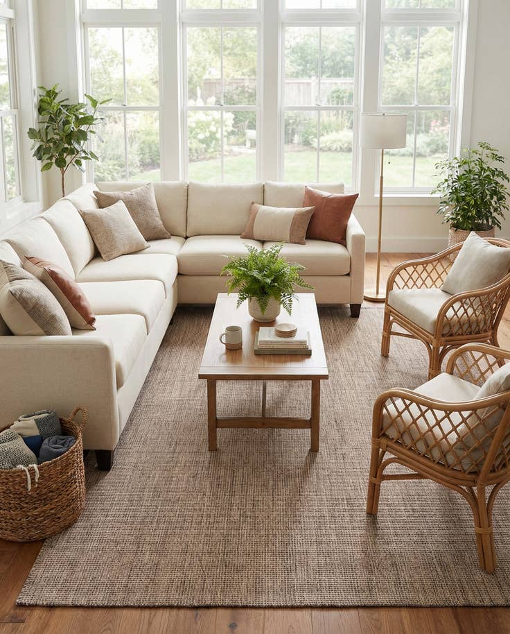 Detail image of 6' x 9' Easy-Clean Solid Indoor / Outdoor Rug
