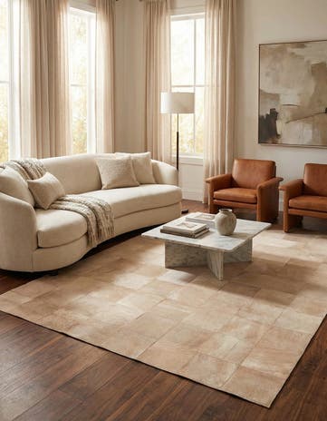 5' 1 x 8' Cowhide Leather Rug