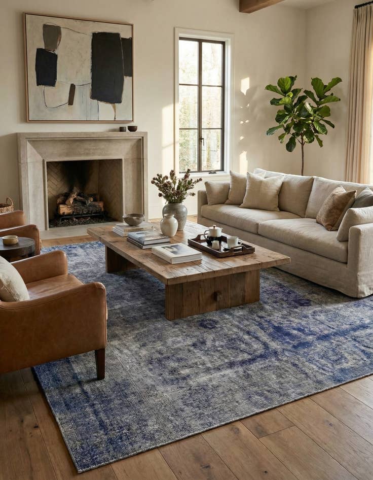 Detail image of 9' 6 x 9' 9  Hand Knotted Ultra Vintage Persian Wool Square Rug