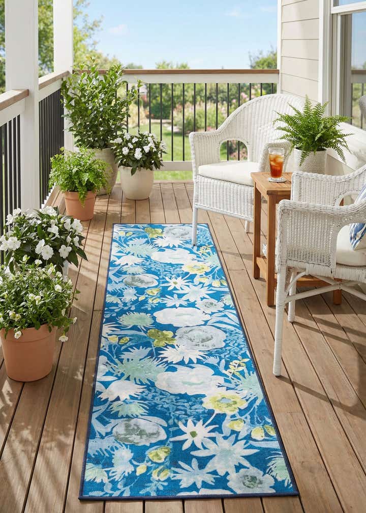 2' x 8' Easy-Clean Jill Zarin Caribbean Indoor / Outdoor Runner Rug