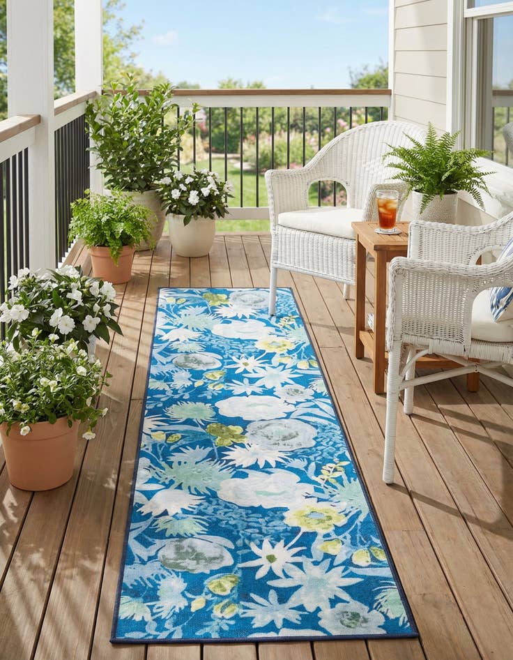 Detail image of 2' x 8' Easy-Clean Jill Zarin Caribbean Indoor / Outdoor Runner Rug