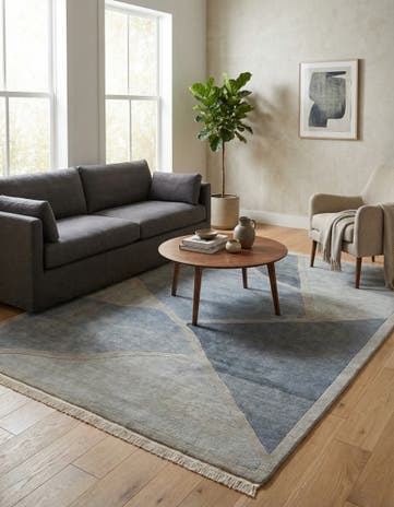 6' 7 x 9' 3 Hand Knotted Tibet Wool Rug