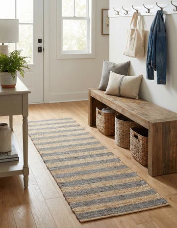 2' 7 x 10' Handmade Braided Jute Runner Rug