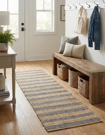 Gray Ivory Handmade Braided Jute Runner Rug