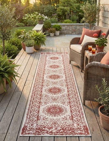 2' 7 x 12' Easy-Clean Traditional Indoor / Outdoor Runner Rug
